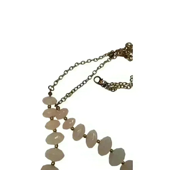 Peach double strand acrylic necklace vintage-lobster clasp-adjustable - Picture 2 of 9